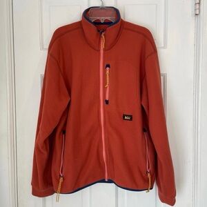 REI Co-Op Trailsmith Zip Up Fleece Jacket Women's Small Orange Red